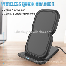 2018 derniers chargeurs rapides sans fil QI à charge rapide pour Samsung Note 8 S7 S8 et iPhone 8 / Plus / X